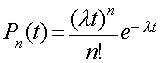 Poisson Probability Density Distribution Equation